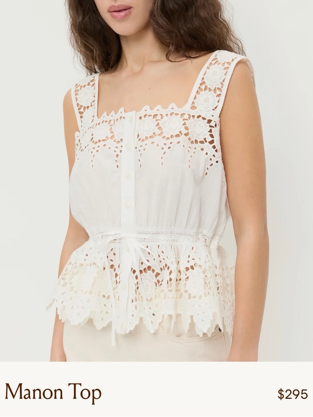 Loeffler Randall - Manon White Eyelet Top - Picture 3 of 3